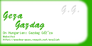 geza gazdag business card